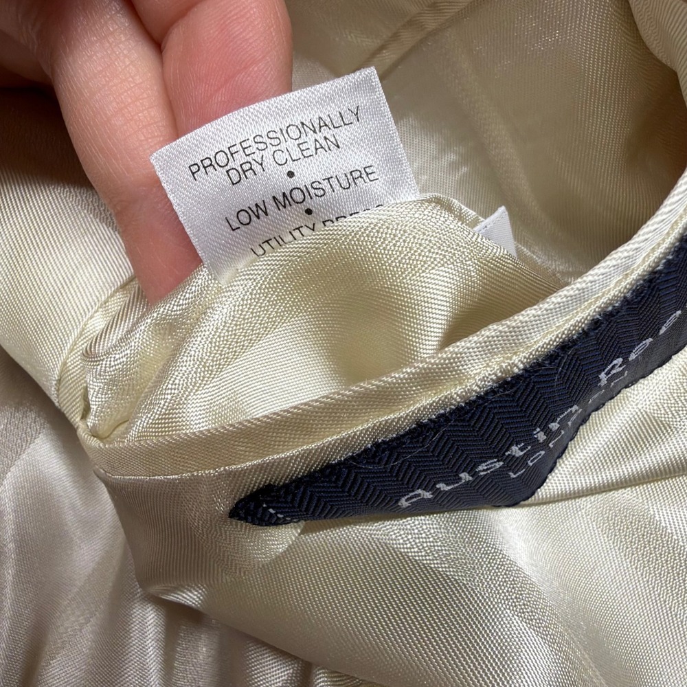 Austin Reed 41R Salmon Herringbone Sport Coat Blazer Union Made USA Wedding - Picture 9 of 15